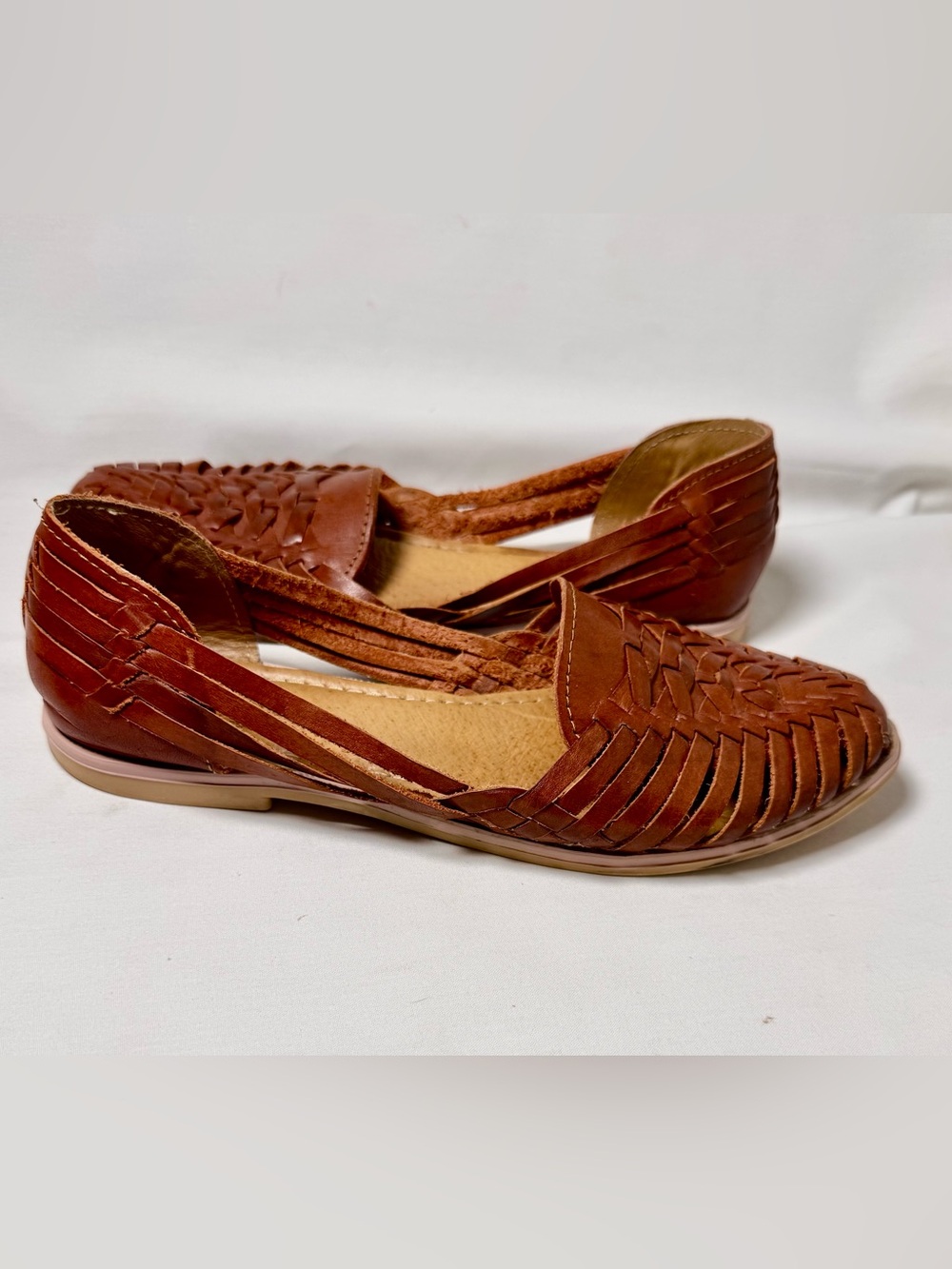 Huarache Woven Brown Sandals 8 Women's